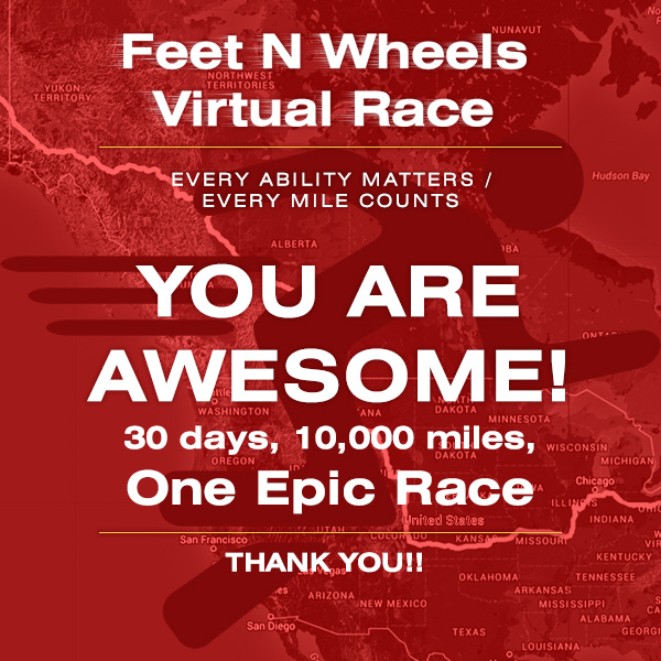 Virtual charity race placard