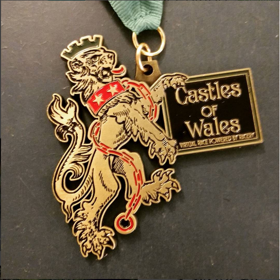 Racery Virtual Races Wales Castles Medal