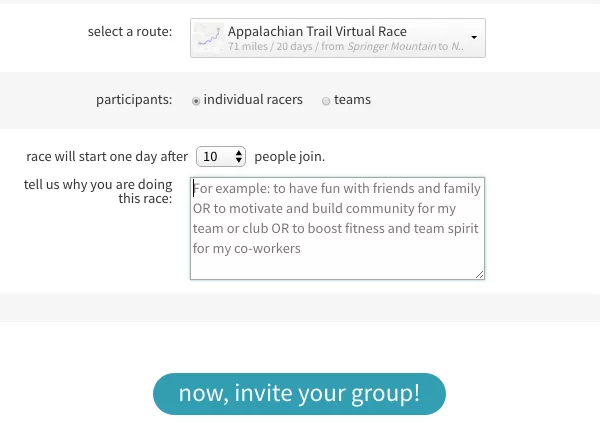 Free Virtual Race Signup Form