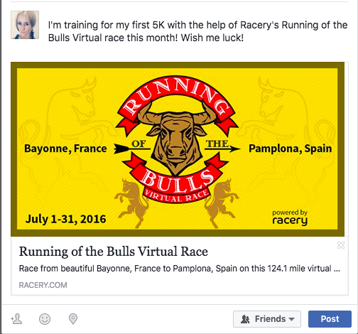 Virtual Race on Facebook