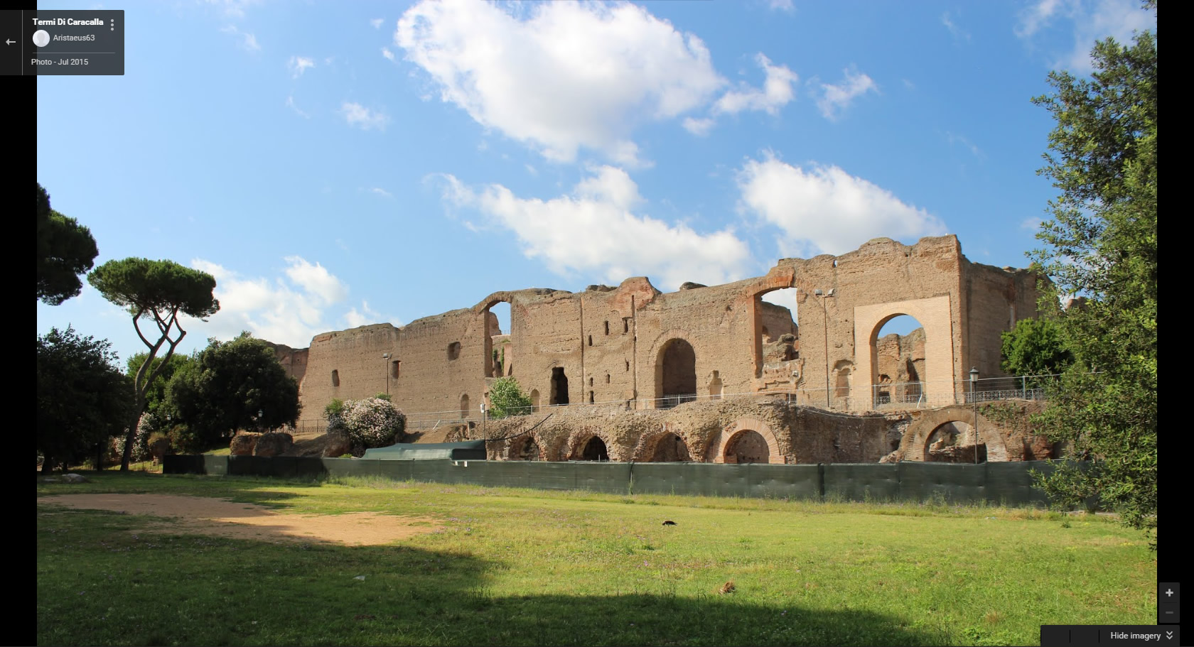 Virtual Race Street view of Baths of Caracalla