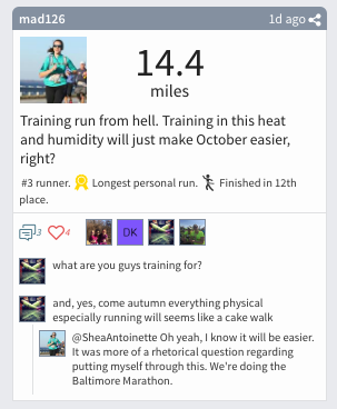 Racery Virtual Races - mad126 - Virtual Marathon Training Post