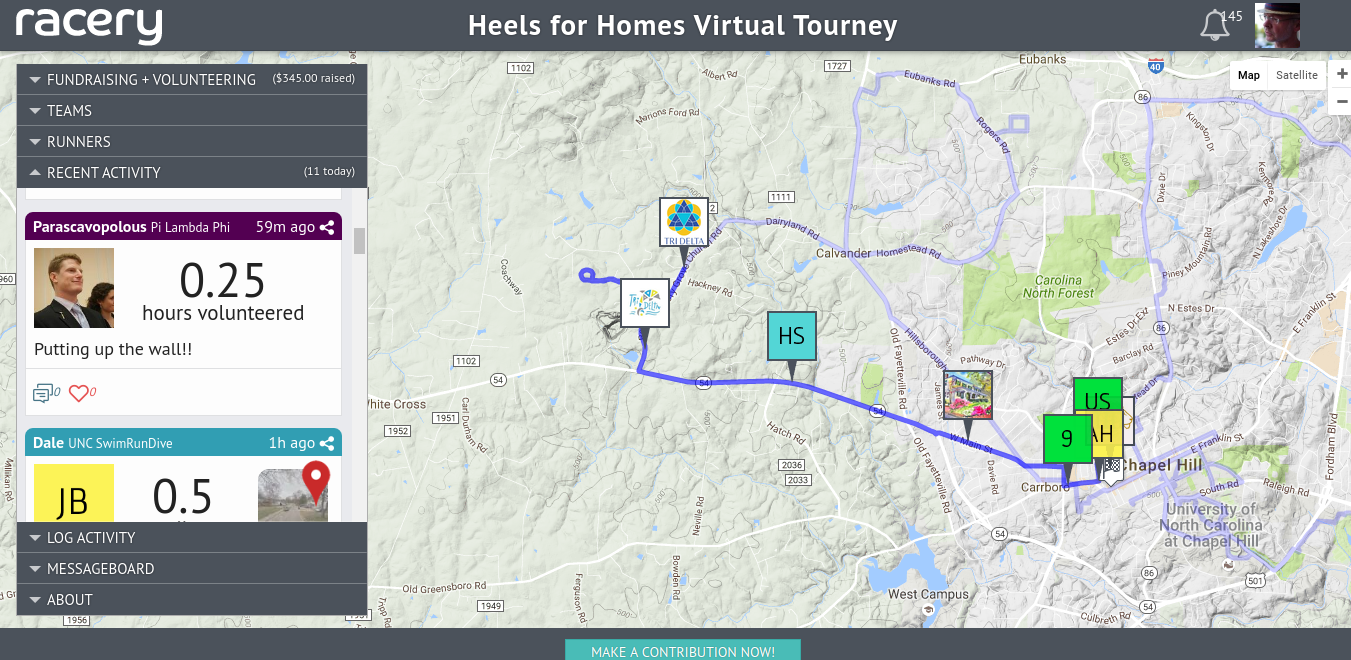 First volunteer hours logged in Habitat’s virtual challenge for UNC students