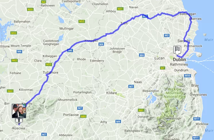 The 123 mile Google route for the Spooktacular virtual race.