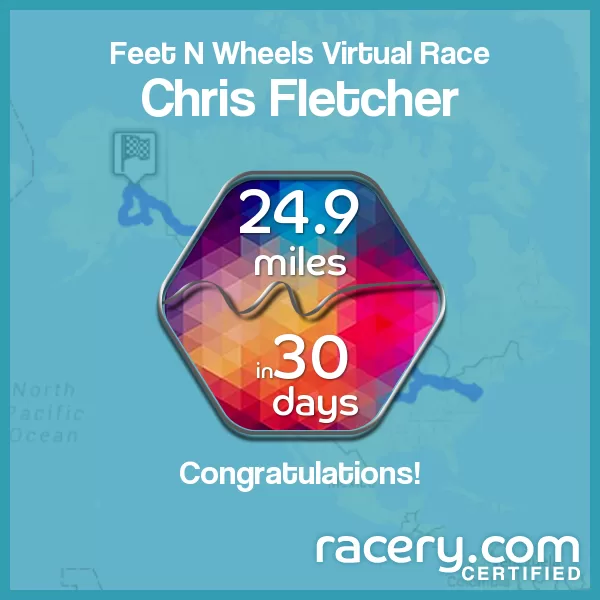 Chris Fletch Feet and Wheels Virtual Fundraising Race Award Placard