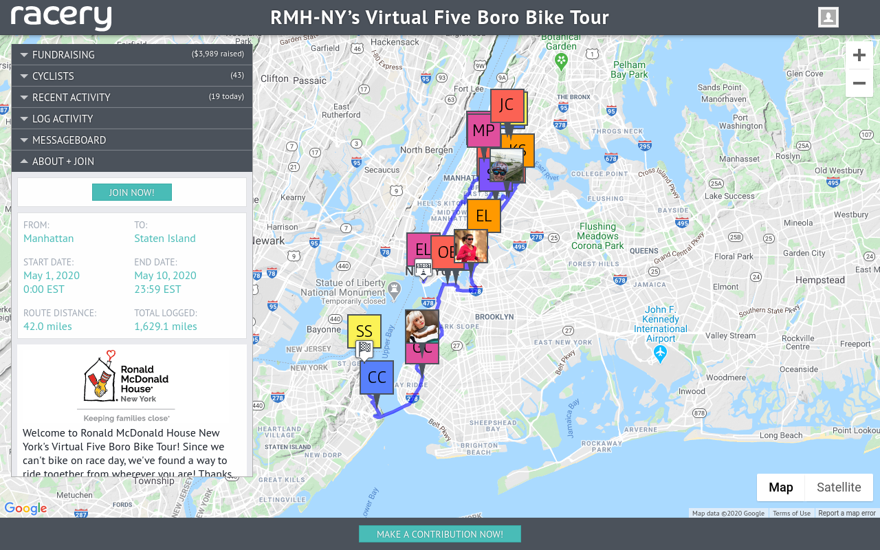 5 boro bike tour map